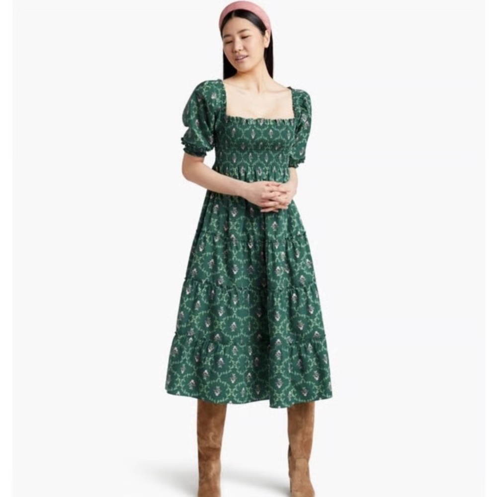 Hill House Emerald Trellis Nesli Nap Dress